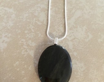 Dk Gray Jasper Pendant Necklace