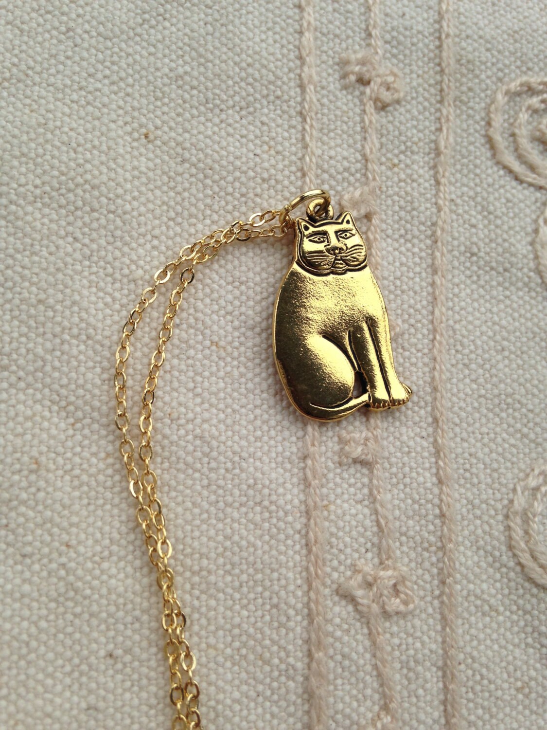 Cat pendant necklace Laurel Burch gold cat pendant cat