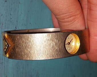 On Sale! Gold toned Enzo in jewels Incabloc Wind Bangle Watch, Swiss Made Watch, 1950's Watch, Enzo in jewels watch, vintage watch
