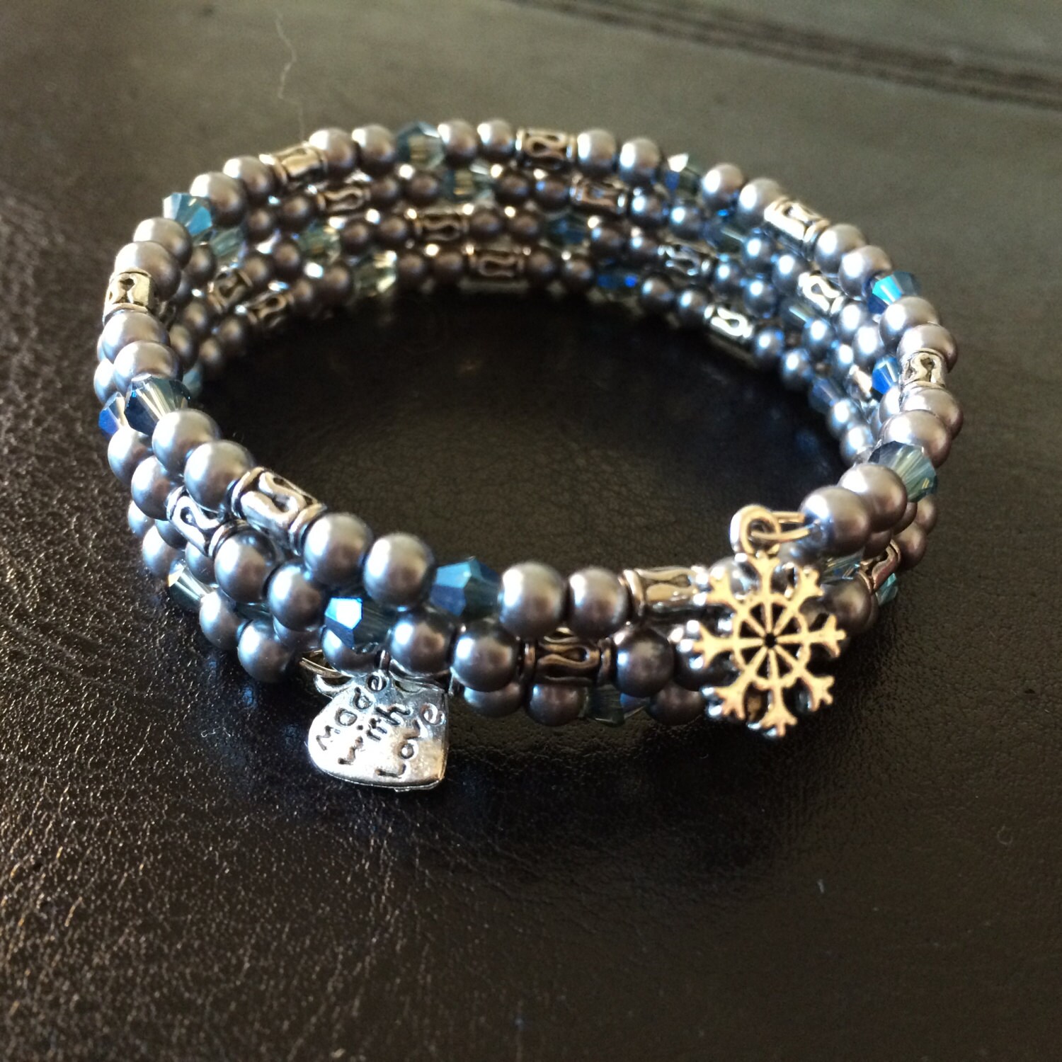 Memory Wire Bracelet Dreaming of the first by CharmingDeva