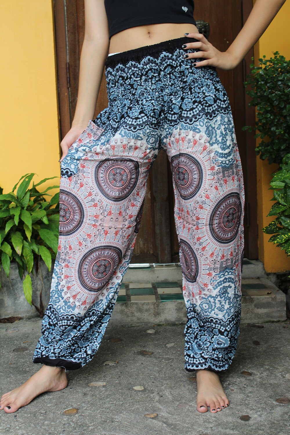 Harem Pants Yoga pants Hippie Pants Bohemian Pants Peacock