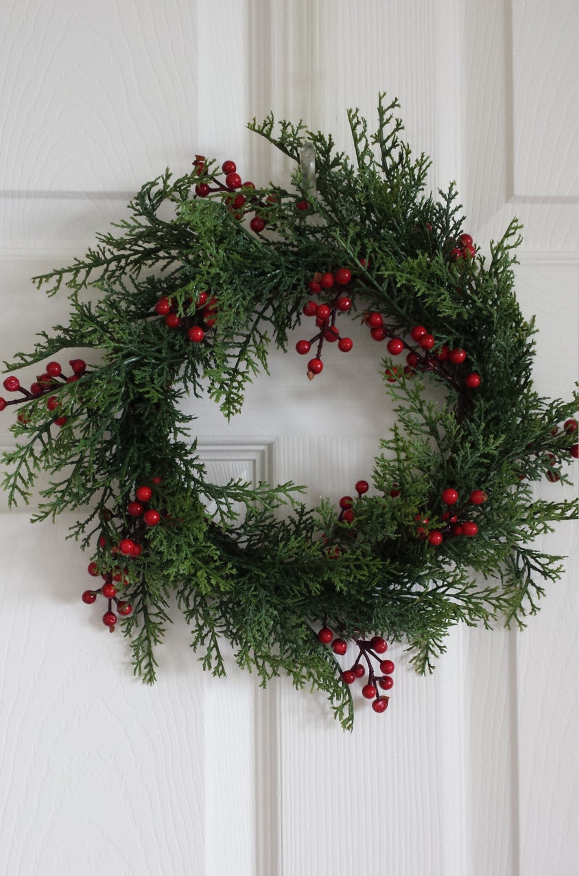 small wreath or candle ring cedar and berries small spot small wreath or candle ring cedar and berries small spot