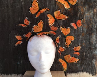 Woodland Wedding Butterfly Fascinator, Butterfly Headpiece, Butterfly Headdress, butterfly headband, Hand Painted