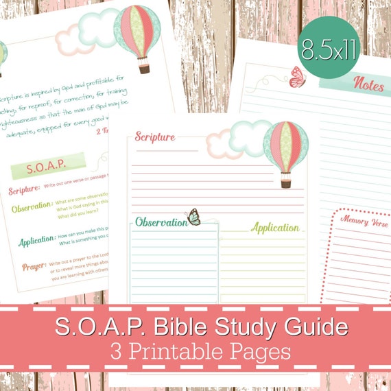 S.O.A.P. Bible Study Guide Printables PDF SOAP Christian