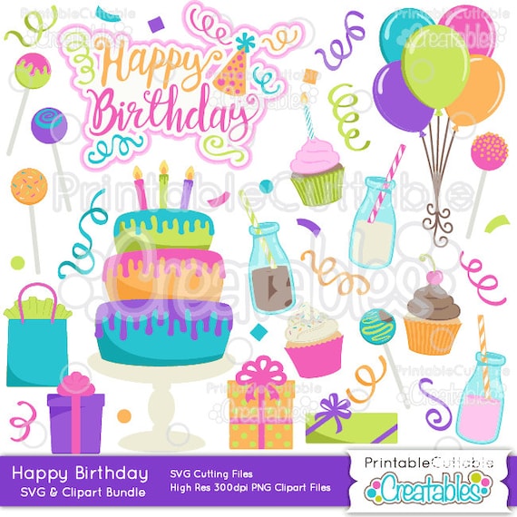 Download Happy Birthday SVG Cut Files & Clipart Bundle ES016