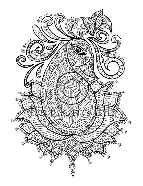 paisley coloring pages peace - photo #13