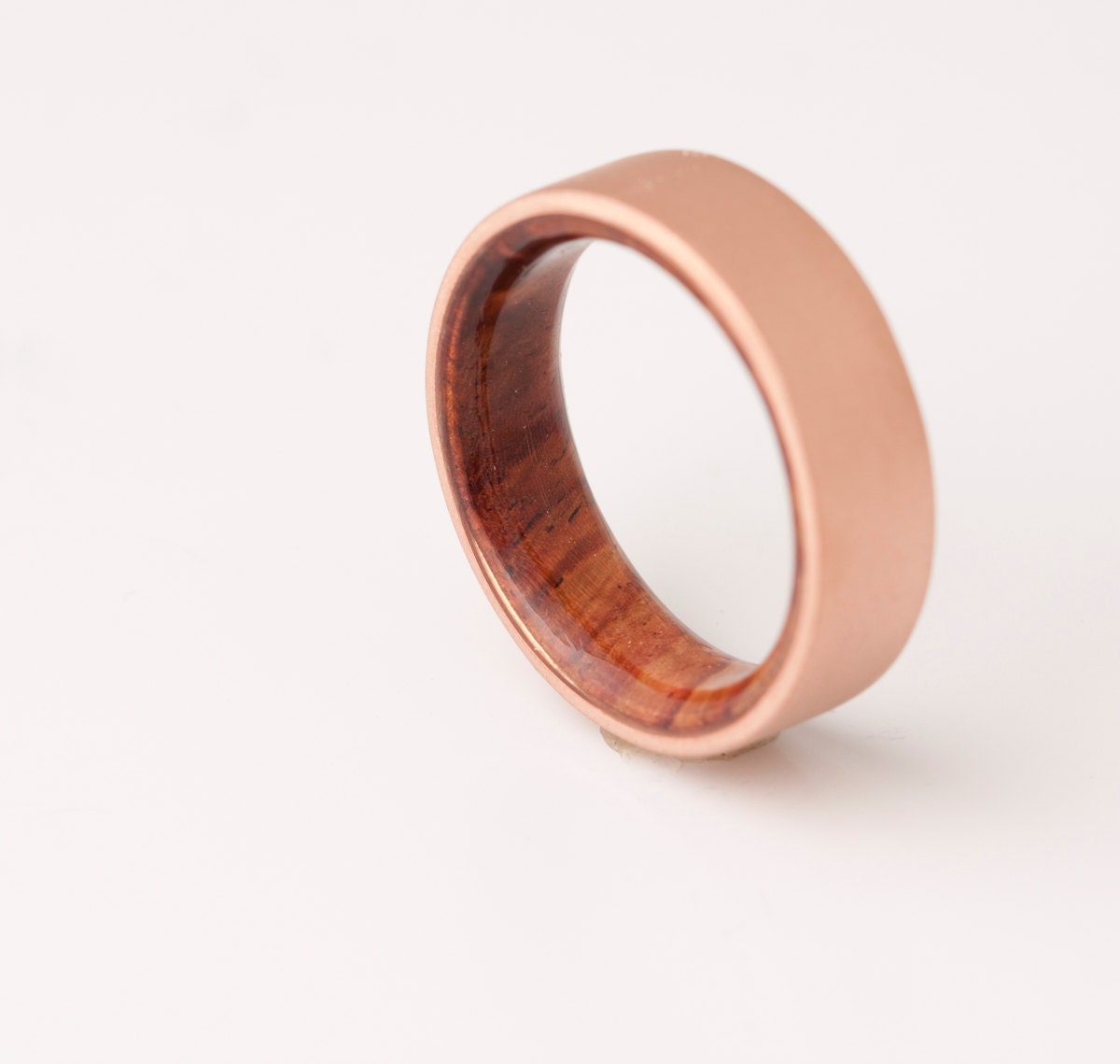 Copper Wedding Band // Copper Wood Ring // Cocobolo Ring