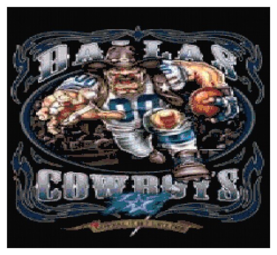 Dallas Cowboys Football Cross Stitch Printable Needlework