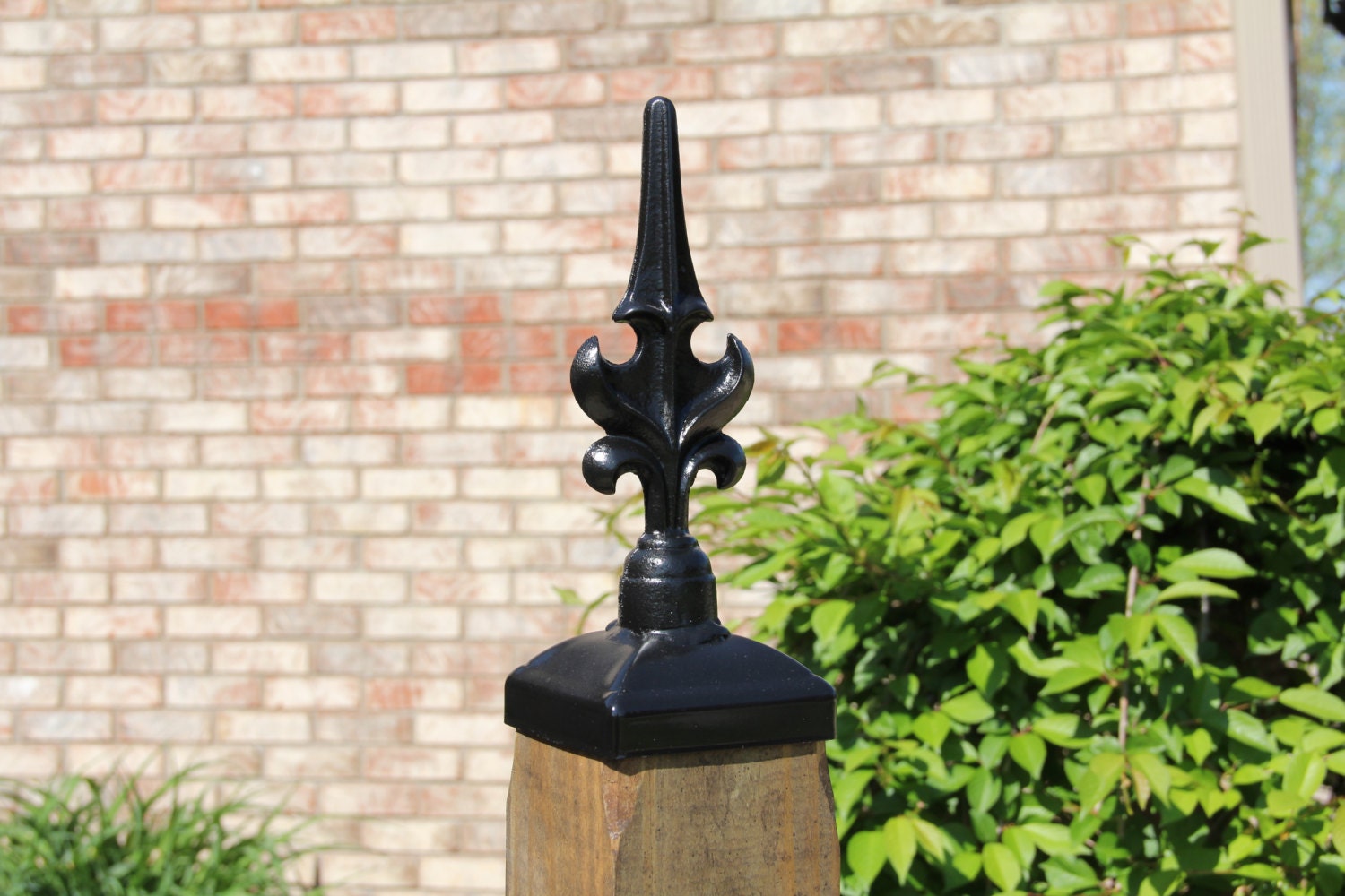 Large Winged Wrought Iron Decorative Post Cap for 4x4 Wood