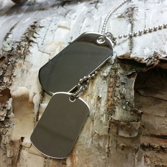 Stainless steel Personalized double dog tag pendant for men