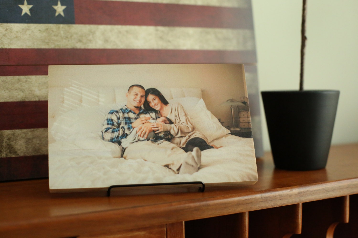 Table top wood photo Custom photos on wood Unique rustic