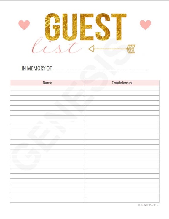 Funeral Wish List Template