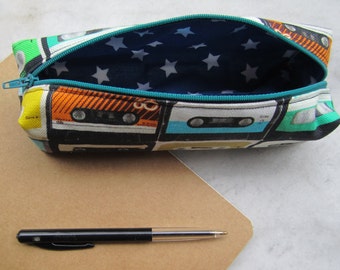 Cassette Tape Pencil Pouch, Retro Cassette, Oldschool, Sun glasses case