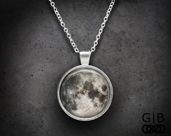 Items similar to Full Moon Necklace. Silver Moon Jewelry. Phases of the ...