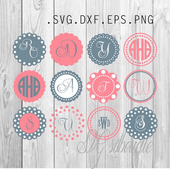 Download Circle monogram frames SVG cutting file Clipart Vector