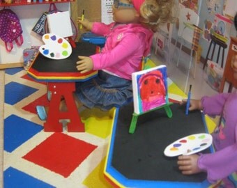 school accessories Artist's Set made for your 18 inch american girl doll and other 18 inch dolls, paint set