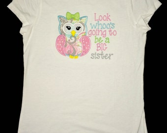 big sister applique shirt