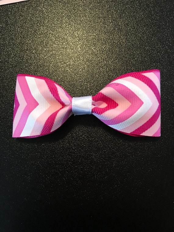 Items similar to Pink Chevron Patterned Hair Bow, bows for girls, bows ...