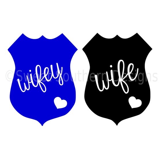 Download Police badge wife wifey with heart SVG instant download design