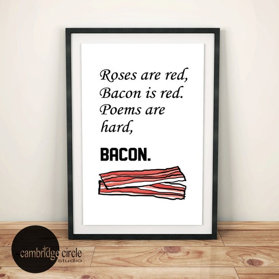 Bacon Poem Art Print Wall Decor Kitchen by CambridgeCirStudio