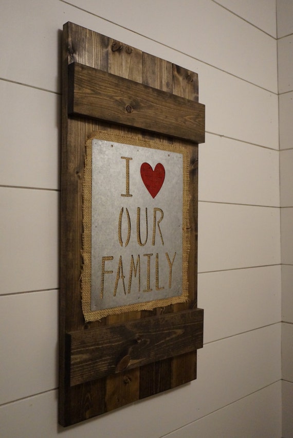 Rustic Barn Door Wall Art I Love Our Family