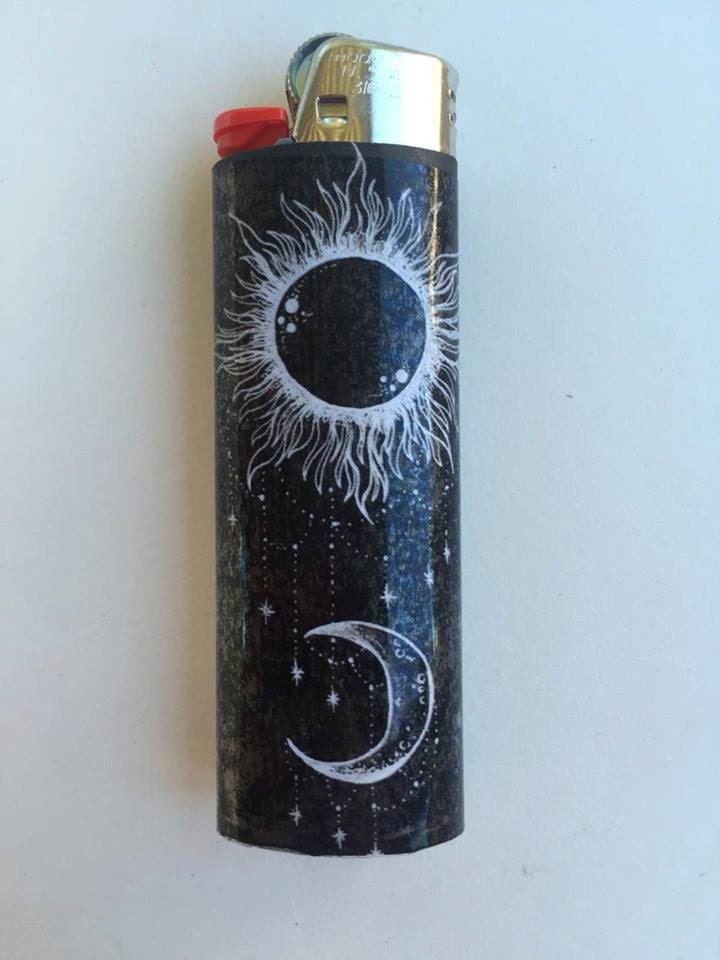 Sun & Moon custom BIC lighter by flicmybic on Etsy