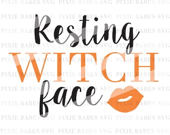 Resting Witch Face SVG, Witch SVG, Holiday SVG, Halloween svg, Winter svg, Witch Clip art, cuttables, svg, Cricut, Silhouette, Cutting Files
