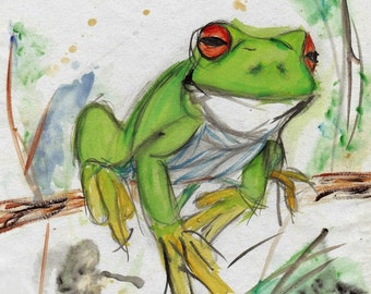 Tree frog painting | Etsy