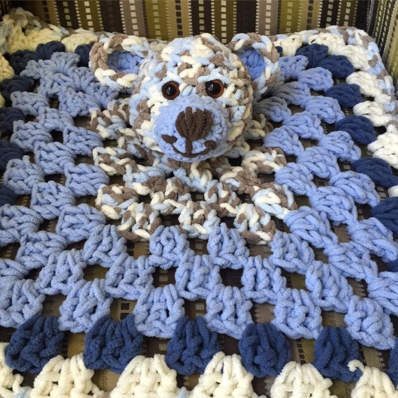 Plush Baby Lovey in Teddy Boy Blue // Baby Blanket // New Baby // Stuffed Toy