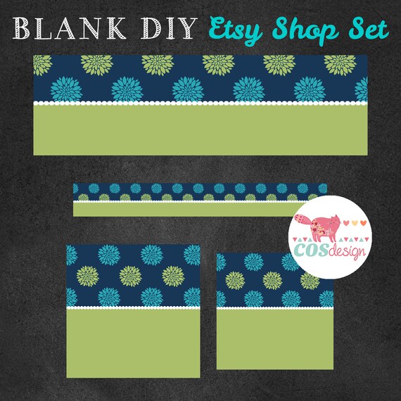 INSTANT DOWNLOAD  DIY Blank Etsy  Banner  Set Premade Etsy 