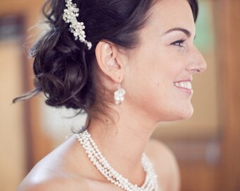 Pearl Hair Comb with Rhinestones and Crystals, Wedding Headpiece, Best Seller Bridal Hair Piece, Crystal Hair Comb