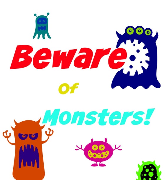 Items similar to Beware of Monsters Printable on Etsy