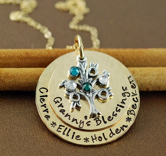 Personalized family tree necklace