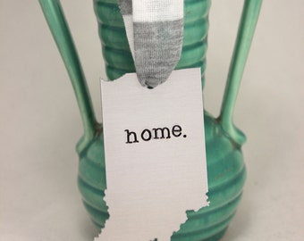 Indiana Ornament for Christmas-Hoosier- Wedding-Christmas Ornament-State of Indiana-Hoosier Love-made in Indiana-tyi-indy