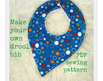 Bandana bib pattern, Drool bib pattern, Baby bandana bib, Bib sewing pattern, Toddler pattern, Baby pattern - (S125)