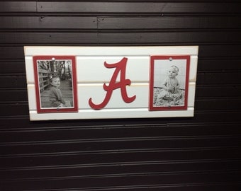 University of Alabama picture frame holds 2-4"x6" photo, decor