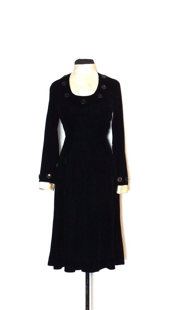 vintage velvet designer dress 1960s Joseph Stein by Muriel