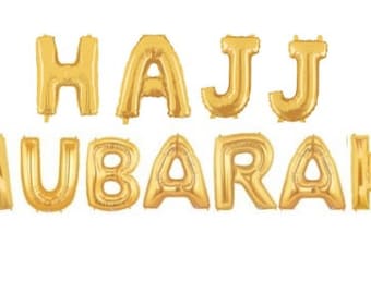 Sale HAJJ MUBARAK GOLD Balloons Letter Balloon Custom Sign Eid Mubarak Id Eed Happy Eid Celebration Party Fasting Muslim Islam Celebrate