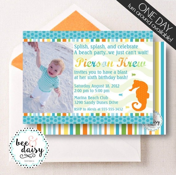 Under the Sea Invitation, Under the Sea Party, Under the Sea Birthday Invitation, Under the Sea Baby Shower Invitation, BeeAndDaisy Il_570xn