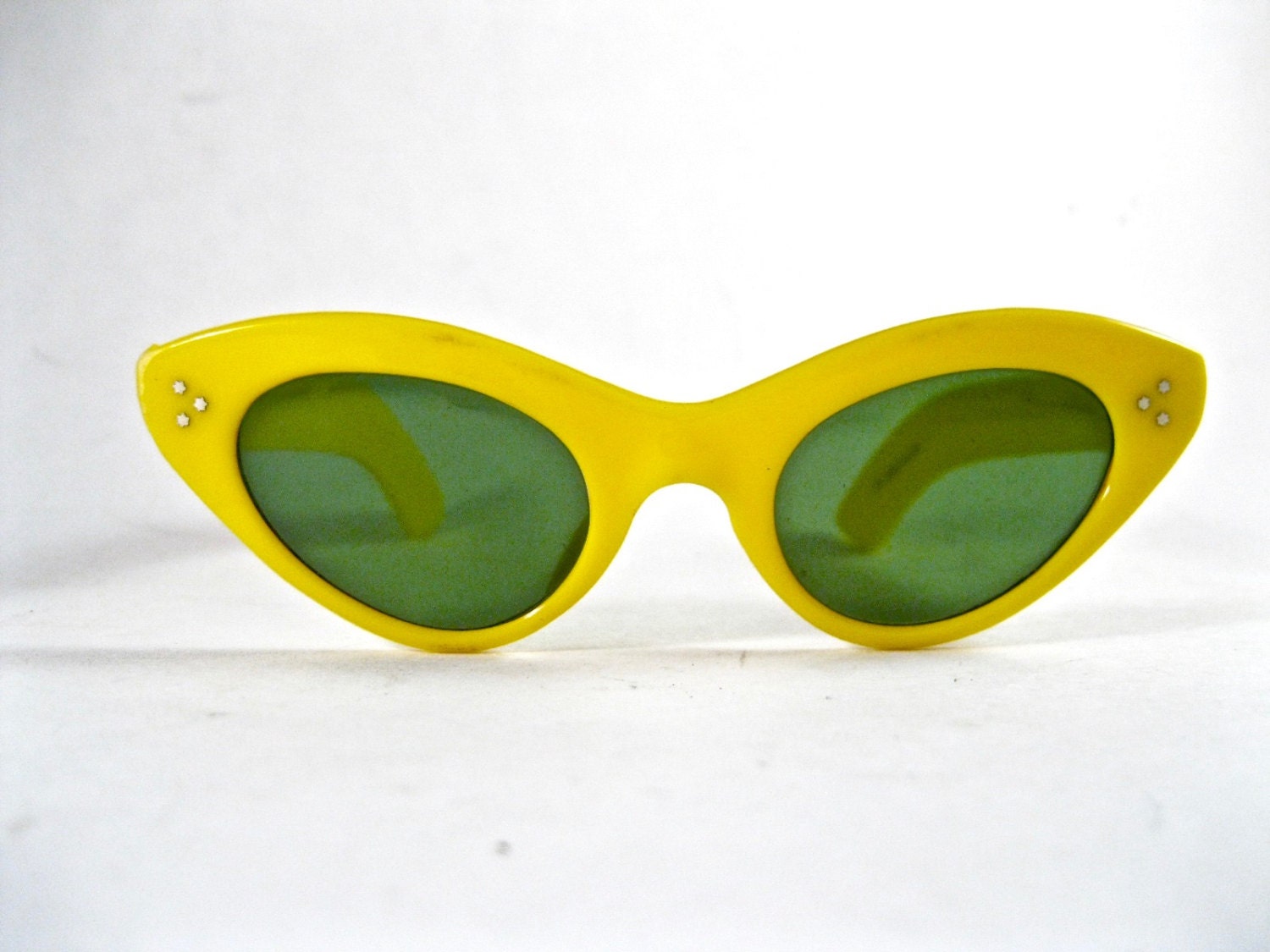 Reserved Vintage Yellow Cat Eye Sunglasses 1960s Mod