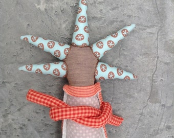 Plushie Softie doll , First doll , Handmade fabric doll , Rag doll toy , cuddling eco doll , stuffed modern doll , soft dolls , unique toys