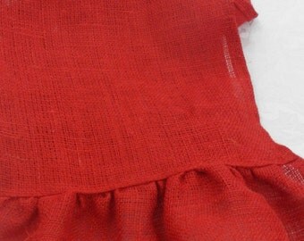 Burlap Table Runner with Ruffle, Red Burlap Runner, Wedding, Party, Home Decor, Custom Sizes Available