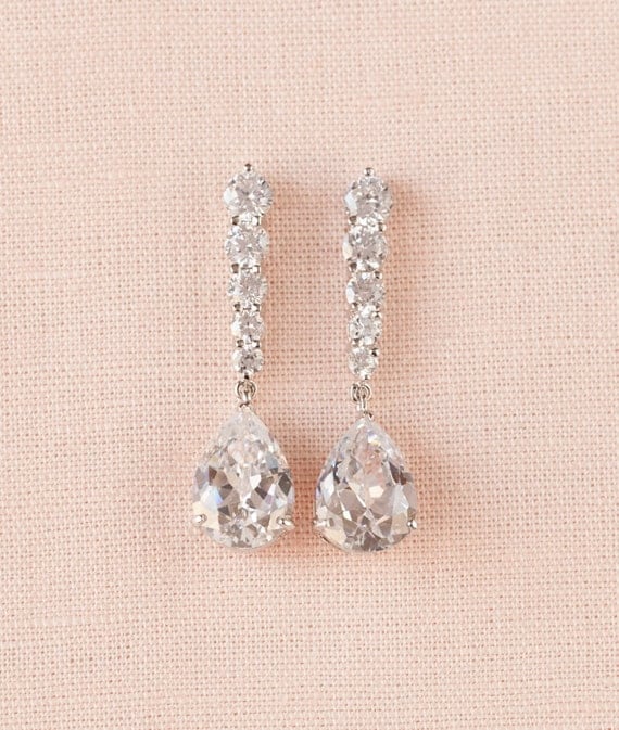 Crystal Drop Bridal Earrings Wedding Earrings Bridesmaids
