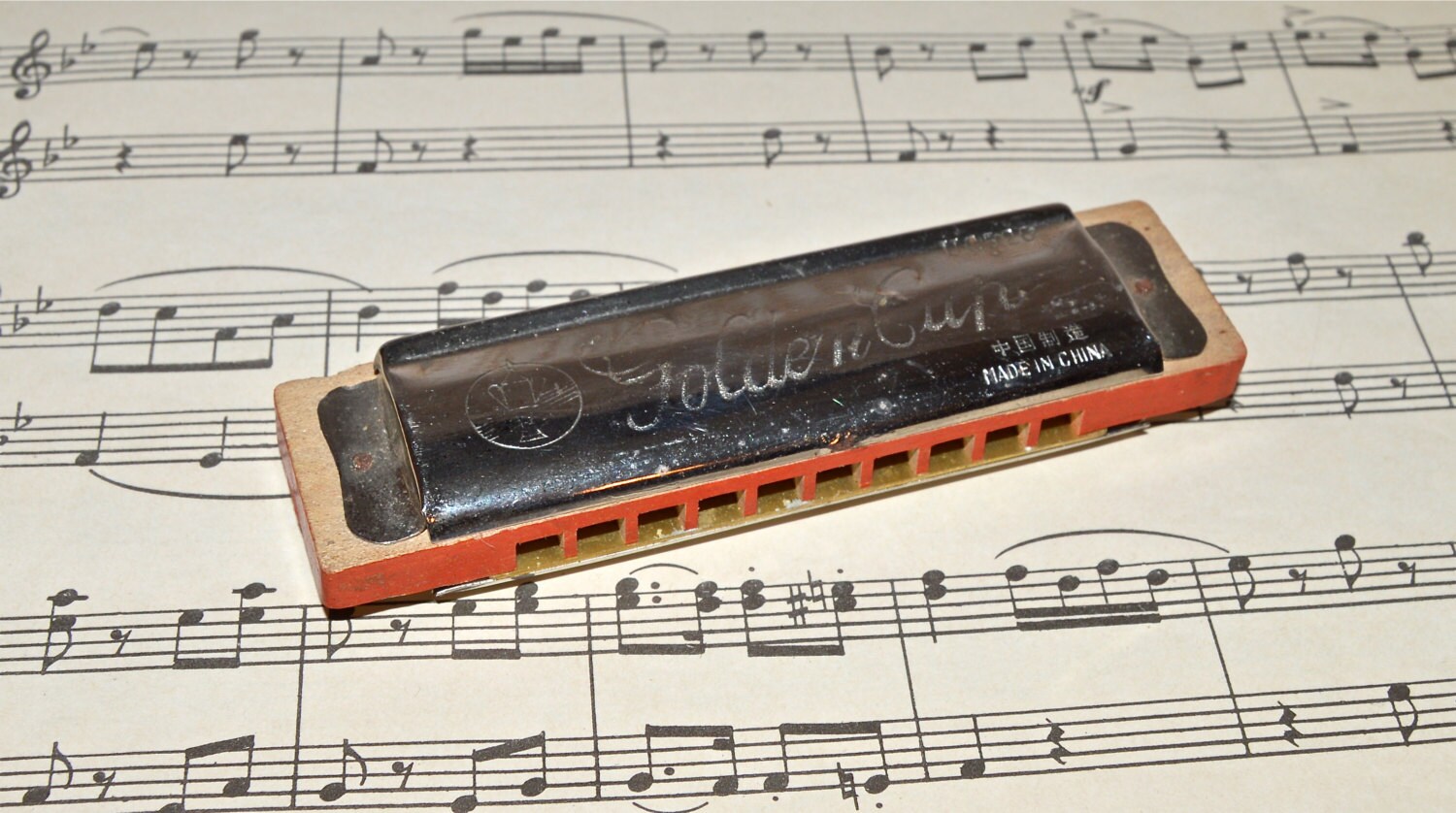 Harmonica Golden Cup Vintage Harmonica Musical Instrument