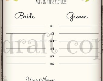 Guess the Bride's Age | Instant Download