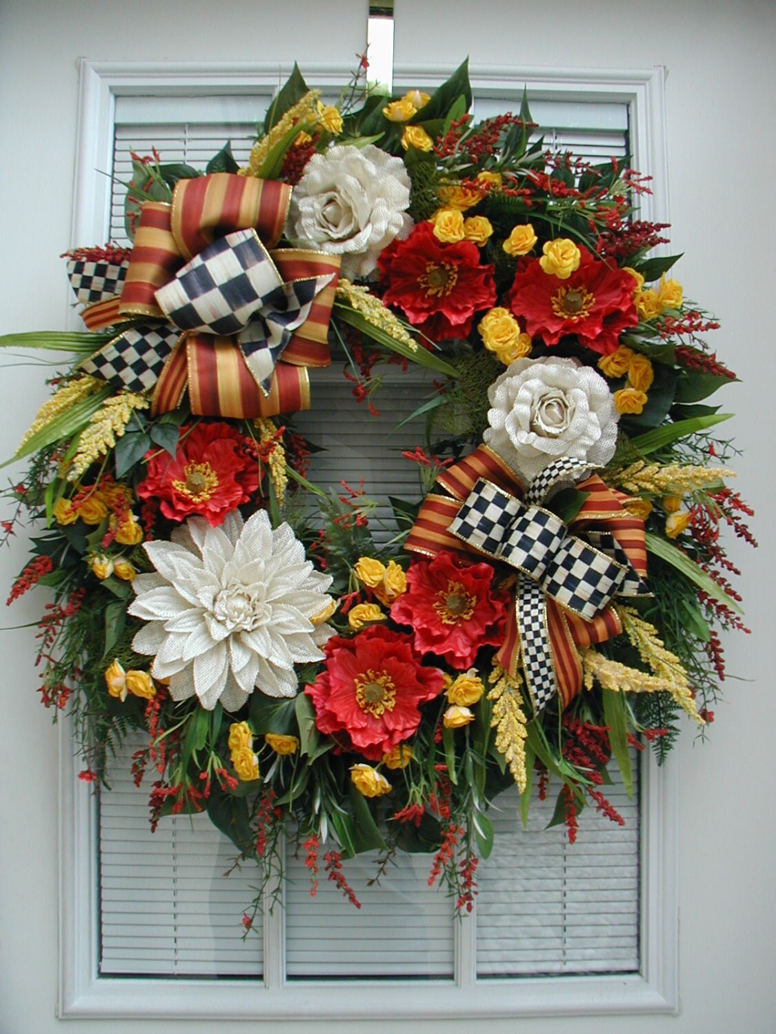 Check out our front door wreaths selection for the very best in unique or custom, handmade pieces from our wreaths & door hangers shops. Large Summer Front Door Wreath Elegant Burlap Floral