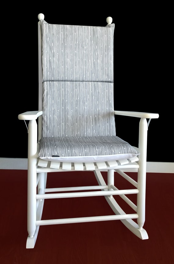 Rocking Chair Cushion Cover Grey Scribble