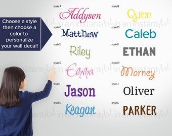 Personalized Wall Decals Custom Name Design | Nursery and Children's Room Interior Designs | Easy Application | In An Instant Art 012