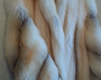 SALE!!! Full-Length Golden Cross Fox Fur Coat Size Medium/Large