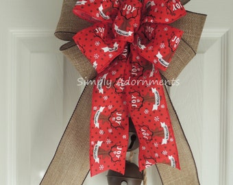 Rustic Burlap Christmas Bow Christmas by SimplyAdornmentsss